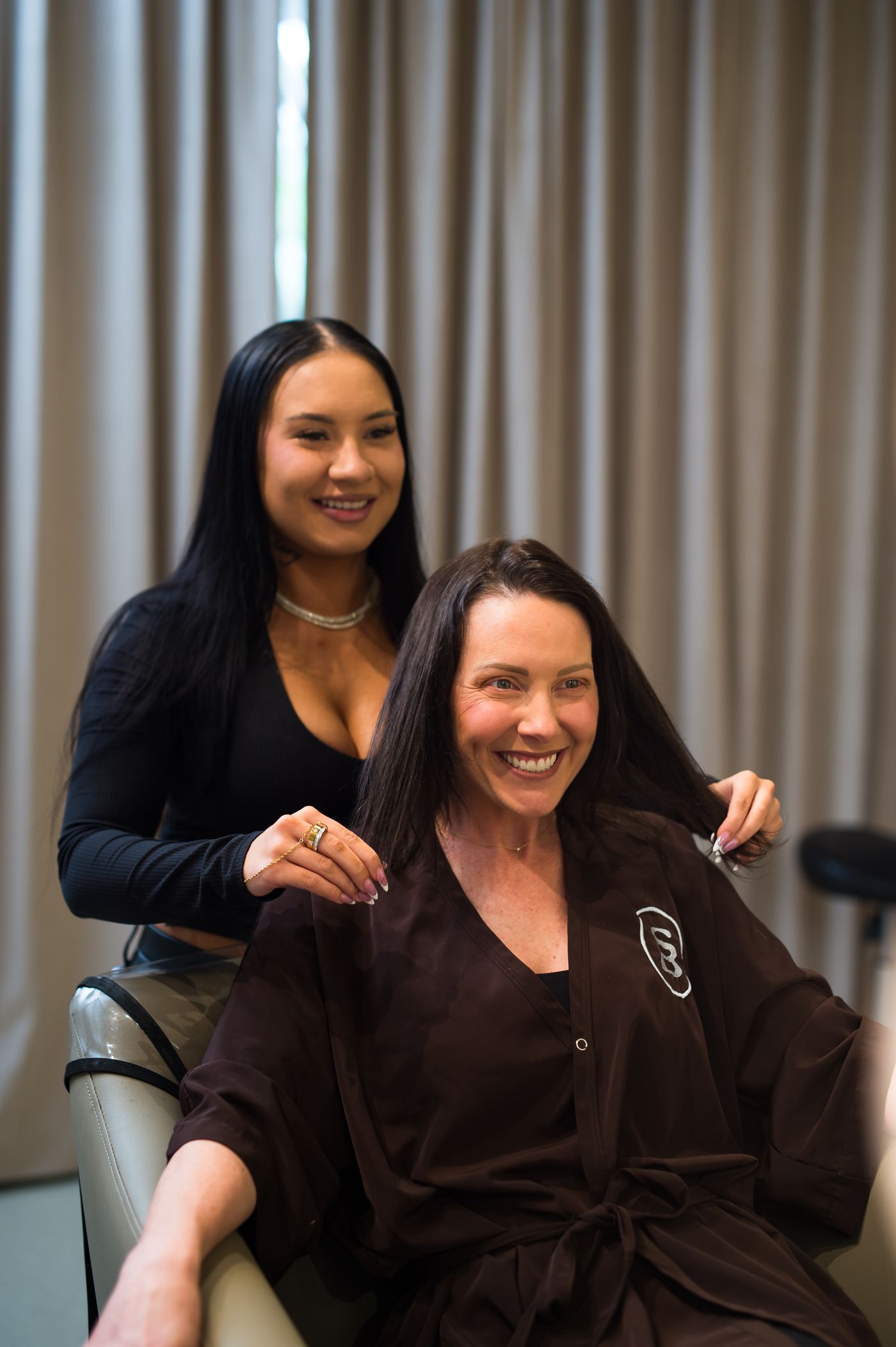 Faith Hall with a client at Studio Beige in Destin, FL