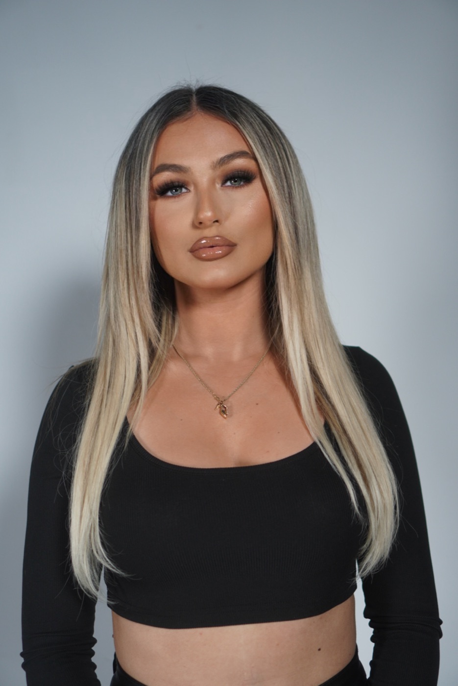 Before &mdash; darker natural hair before color and extensions