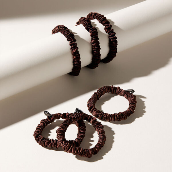 DROWSY Skinny Scrunchie Set - Cocoa Glow x 3