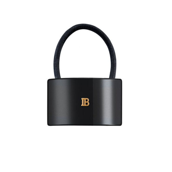 Balmain Hair Couture Elastique pour Cheveux in black cellulose acetate, front view