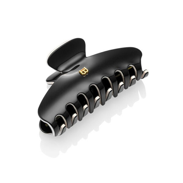 Balmain Pince à Cheveux medium claw clip in black and white cellulose acetate
