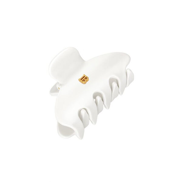 Balmain Pince à Cheveux Small claw clip in white cellulose acetate