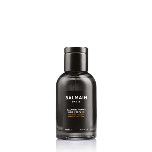 Balmain Homme Hair Perfume in its heavy-glass 100ml bottle
