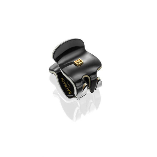 Balmain Pince à Cheveux Extra Small hair claw in black and white with golden detailing
