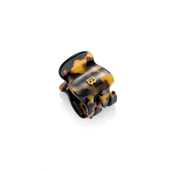 Balmain Pince à Cheveux Extra Small claw clip in tortoise cellulose acetate with golden detailing