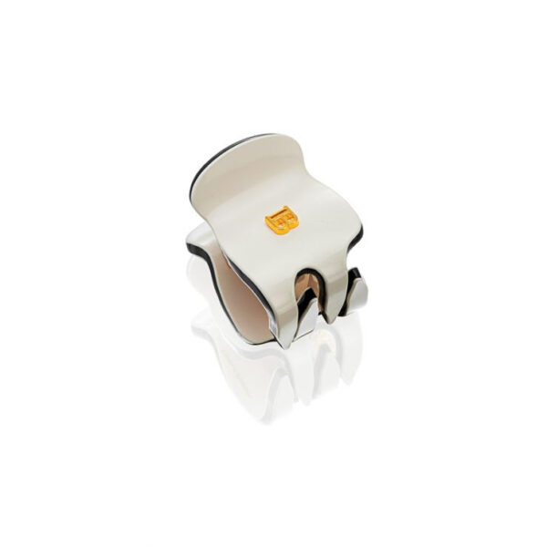 Balmain Hair Couture Pince à Cheveux extra small claw clip in white and black cellulose acetate