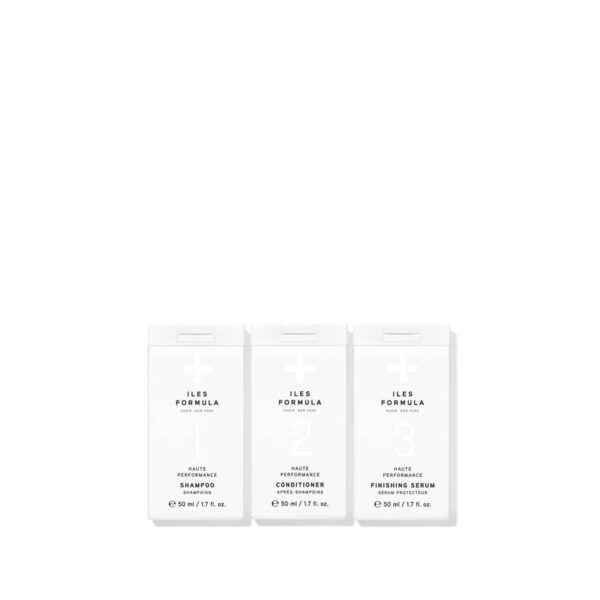 Iles Formula The Minis travel trio — Shampoo, Conditioner and Finishing Serum in 50ml bottles